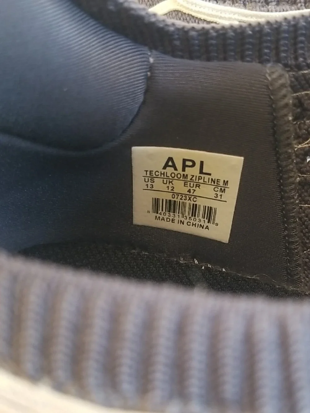 APL Men’s Gray Knit Sneakers with Cream Grid Overlay